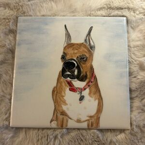 dream catcher studio artist signed marcella lapelle tile Boxer Dog